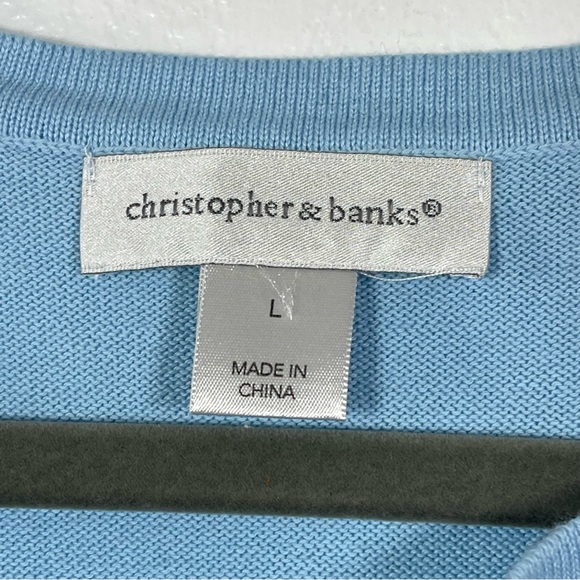 Christopher & Banks, Striped Short Sleeve Cardigan. Size Large. Excellent cond! - Picture 3 of 6